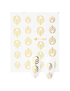 Y-069 | Τατουάζ νερού, χρυσό σχέδιο με κύκλους | Water...