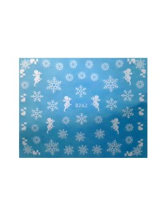 D262 | Τατουάζ νερού, χιονονιφάδες και καρδιές σε λευκό...