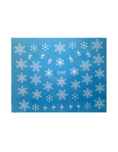 D269 | Τατουάζ νερού, χιονονιφάδες και αστεράκια σε λευκό...