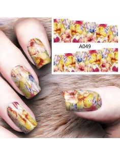 A049 | Τατουάζ νερού, λουλούδια πολύχρωμα | Water transfer