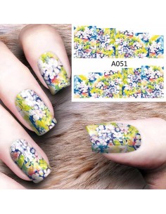 A051 | Τατουάζ νερού, λουλούδια πολύχρωμα | Water transfer