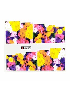 A054 | Τατουάζ νερού, λουλούδια πολύχρωμα | Water transfer 2