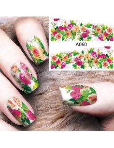 A060 | Τατουάζ νερού, λουλούδια πολύχρωμα | Water transfer