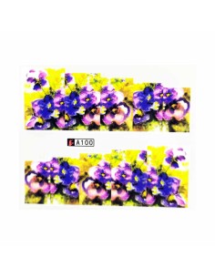 A100 | Τατουάζ νερού, λουλούδια πολύχρωμα | Water transfer