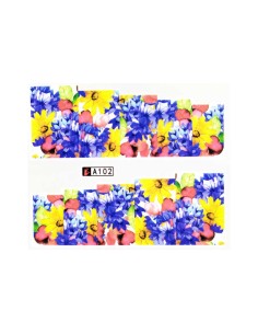 A102 | Τατουάζ νερού, λουλούδια πολύχρωμα | Water transfer