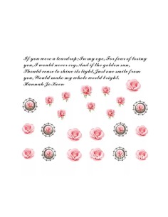 A290 | Τατουάζ νερού, τριαντάφυλλα ροζ και κείμενο |...