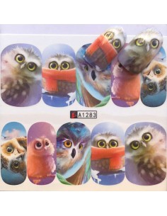 A1283 | Τατουάζ νερού, κουκουβάγιες πολύχρωμες | Water...