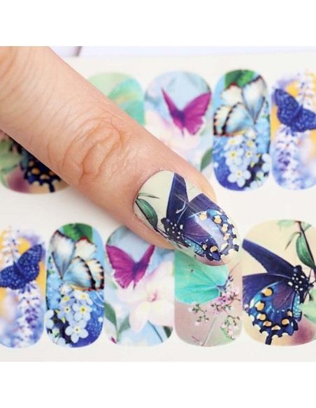 A1299 | Τατουάζ νερού, πεταλούδες πολύχρωμες | Water transfer