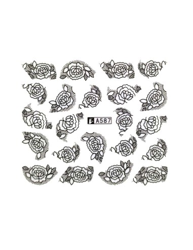 A587 | Τατουάζ νερού, μαύρα λουλούδια...