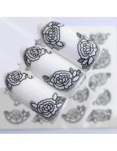 A587 | Τατουάζ νερού, μαύρα λουλούδια...