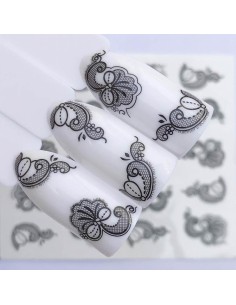 A588 | Τατουάζ νερού, μαύρα λουλούδια | Water transfer 2