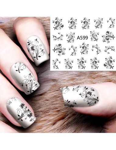 A599 | Τατουάζ νερού, μαύρα λουλούδια...