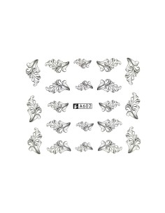 A602 | Τατουάζ νερού, μαύρα διακοσμητικά  | Water transfer