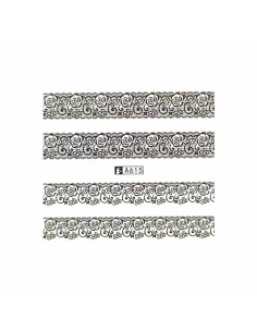 A615 | Τατουάζ νερού, μαύρη δαντέλα | Water transfer