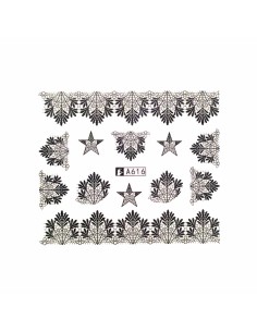 A616 | Τατουάζ νερού, μαύρα λουλούδια και αστέρια | Water...