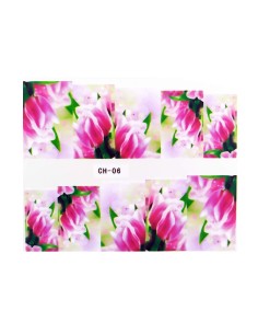 CH-06 | Τατουάζ νερού, λουλούδια ροζ - πράσινα | Water...