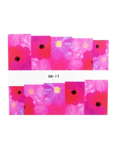 CH-17 | Τατουάζ νερού, λουλούδια ροζ - μωβ | Water transfer