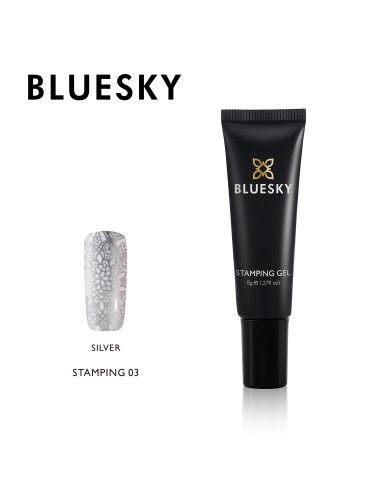 Bluesky | STG-03 |Stamping Gel 03, χρώμα για στάμπες ασημί (8g)