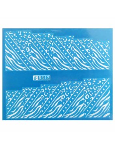 B312 | Τατουάζ νερού, animal print λευκό | Water transfer