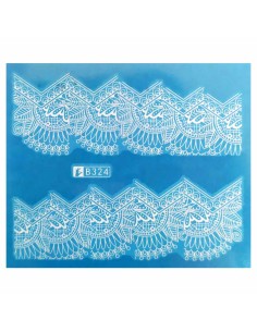 B324 | Τατουάζ νερού, δαντέλα λευκή | Water transfer