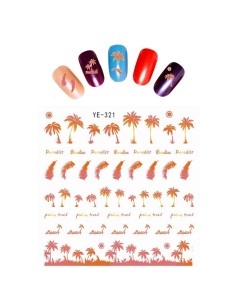 YE-321 | Τατουάζ νερού, φοίνικες πορτοκαλί | Water transfer