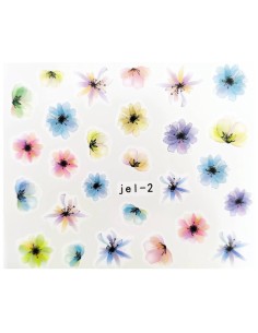 JEL-2 | Τατουάζ νερού, λουλούδια πολύχρωμα | Water transfer