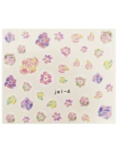 JEL-4 | Τατουάζ νερού, λουλούδια πολύχρωμα | Water transfer