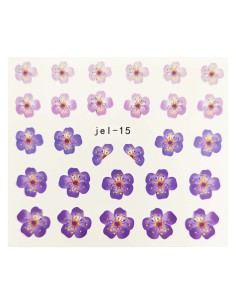 JEL-15 | Τατουάζ νερού, λουλούδια μωβ  | Water transfer