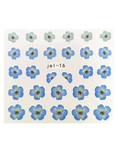 JEL-16 | Τατουάζ νερού, λουλούδια γαλάζια | Water transfer