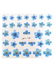 JEL-19 | Τατουάζ νερού, λουλούδια μπλε  | Water transfer