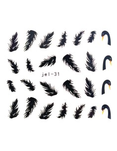 JEL-31 | Τατουάζ νερού, φτερά μαύρα | Water transfer