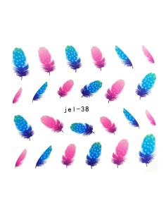 JEL-38 | Τατουάζ νερού, φτερά πολύχρωμα | Water transfer