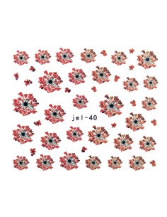 JEL-40 | Τατουάζ νερού, λουλούδια κόκκινα - πορτοκαλί |...