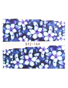 STZ-164 | Τατουάζ νερού, λουλούδια μπλε-μωβ | Water transfer