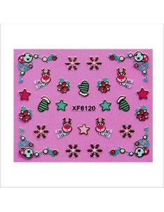 XF6120 | Αυτοκόλλητα νυχιών, χριστουγεννιάτικα...