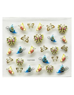 YGYY208 | Αυτοκόλλητα νυχιών, πεταλούδες σε διάφορα...